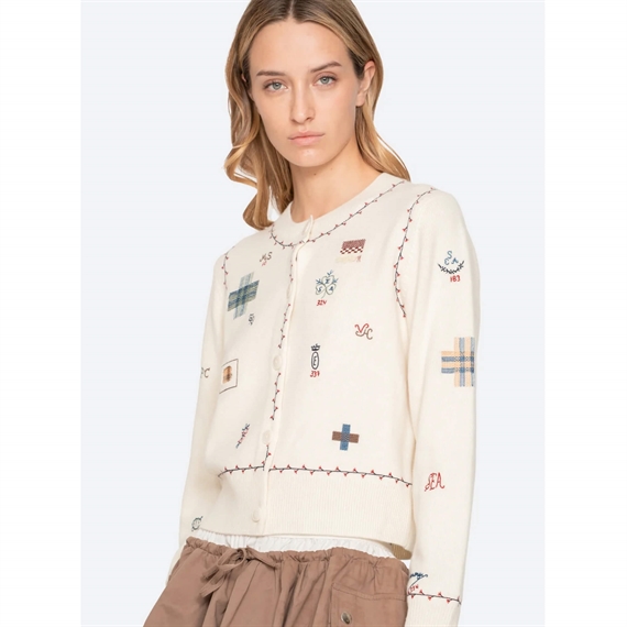 Sea New York Claira Knit Cardigan, Cream 